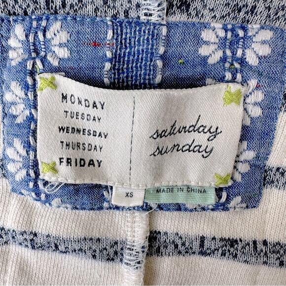 Anthropologie-Saturday Sunday Womens XS  Striped Cardigan Hood Layered Lace Boho - Picture 11 of 15